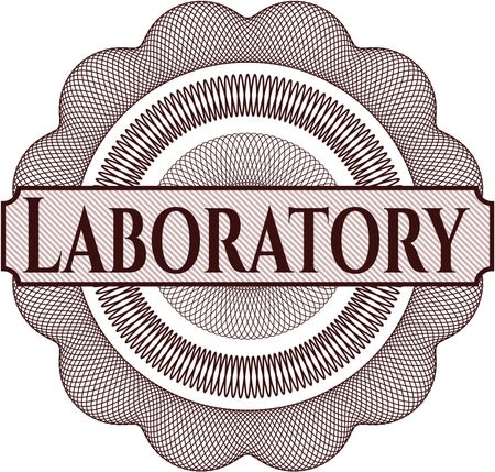 Laboratory inside money style emblem or rosette