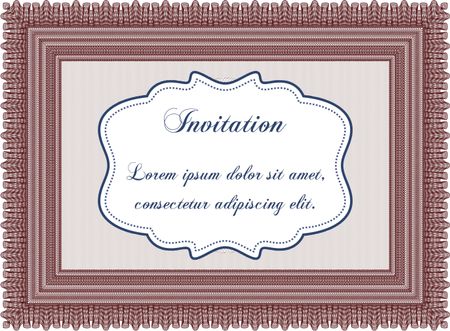 Retro vintage invitation template. Sophisticated design. 