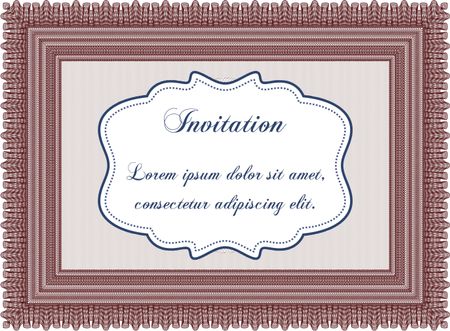 Retro vintage invitation template. Sophisticated design.