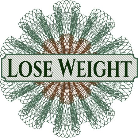 Lose Weight inside money style emblem or rosette