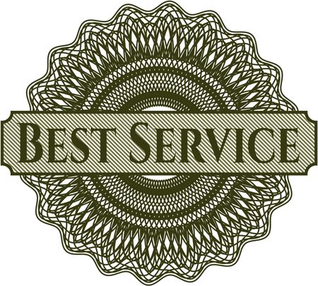 Best Service inside a money style rosette