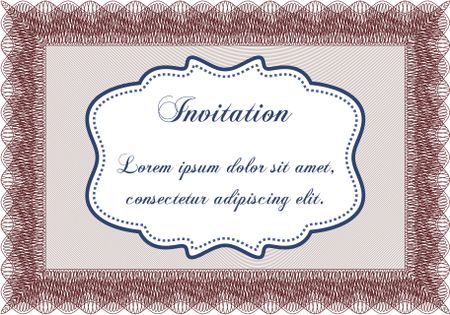 Retro invitation. Lovely design. Border, frame. With quality background. 