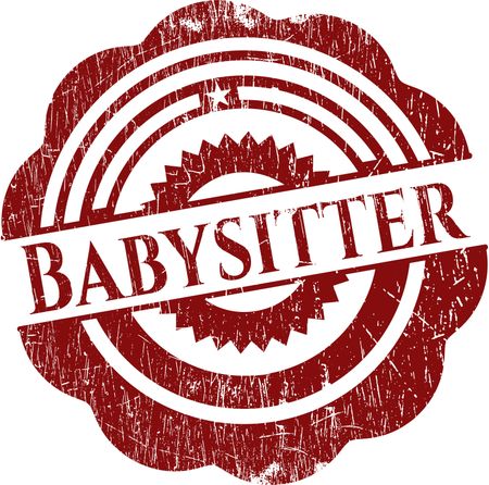 Babysitter rubber stamp with grunge texture