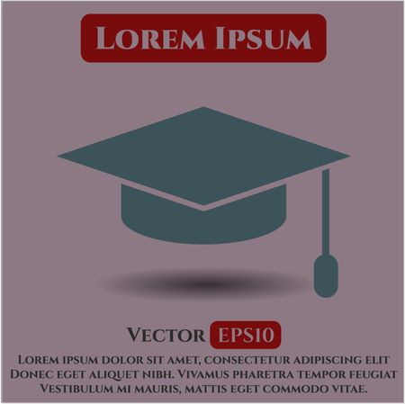 Graduation cap vector icon