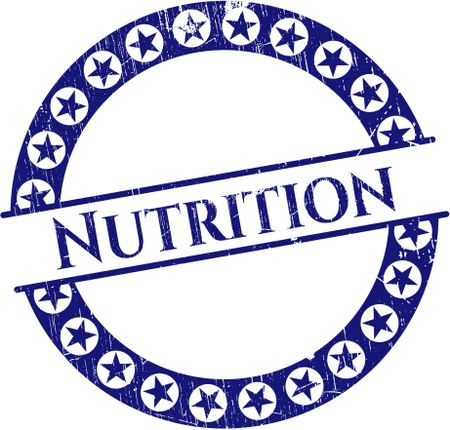 Nutrition rubber stamp with grunge texture