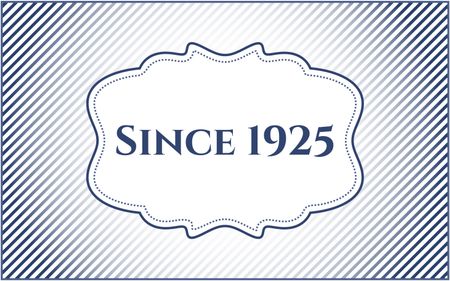Since 1925 vintage style card or poster