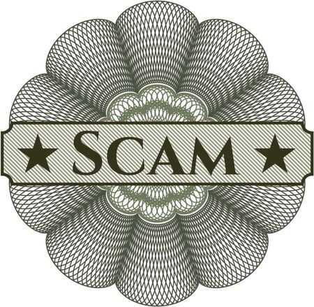 Scam rosette or money style emblem