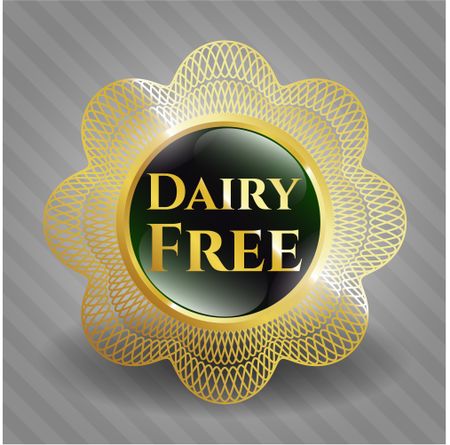 Dairy Free golden emblem or badge