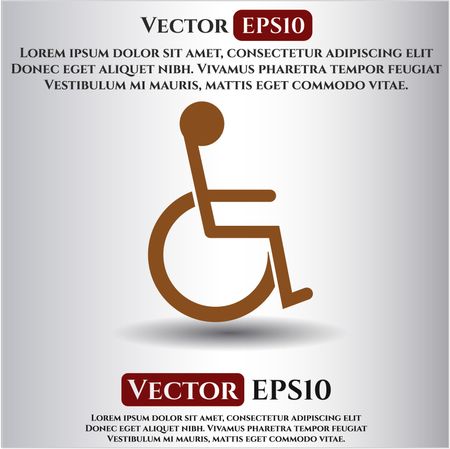 Disabled (Wheelchair) icon vector illustration