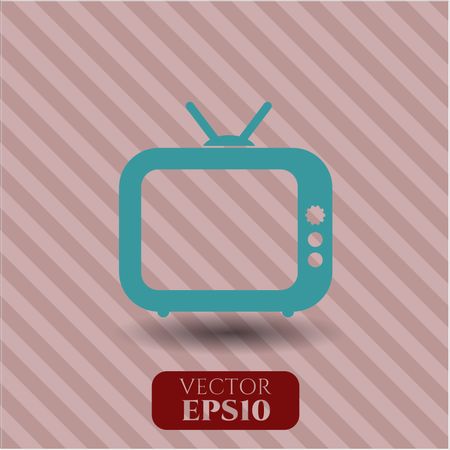 Old TV (Television) vector icon or symbol