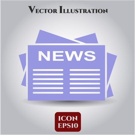 Newspaper vector icon or symbol