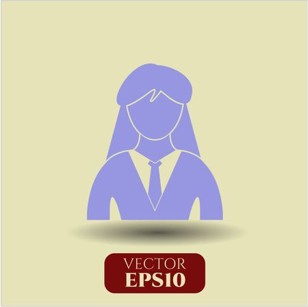 Businesswoman vector icon or symbol