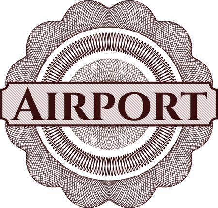 Airport written inside a money style rosette