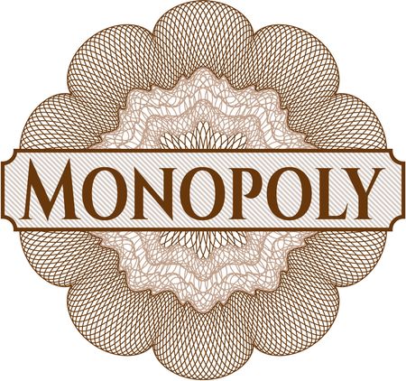 Monopoly inside money style emblem or rosette