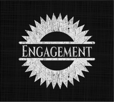 Engagement chalk emblem written on a blackboard
