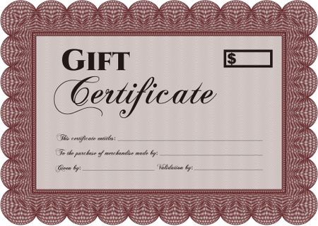 Vector Gift Certificate. Lovely design. Customizable, Easy to edit and change colors. Complex background. 