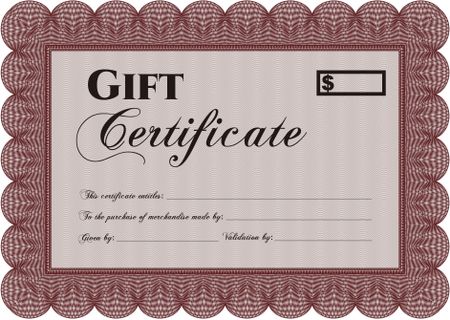 Vector Gift Certificate. Lovely design. Customizable, Easy to edit and change colors. Complex background.