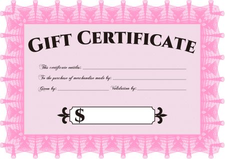 Vector Gift Certificate. Lovely design. Customizable, Easy to edit and change colors. Complex background. 