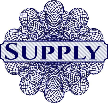 Supply inside money style emblem or rosette