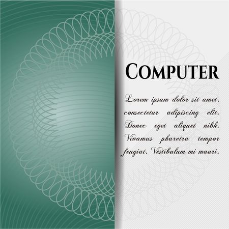 Computer retro style card, banner or poster