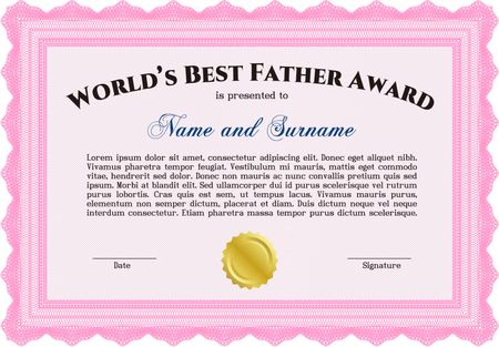 World's Best Father Award. Cordial design. Detailed. With background. 