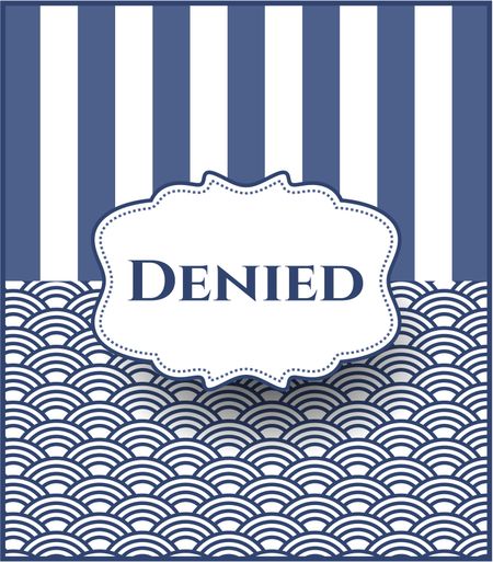 Denied card or poster