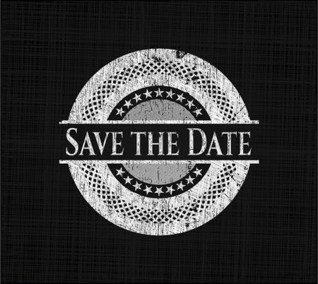 Save the Date written with chalkboard texture