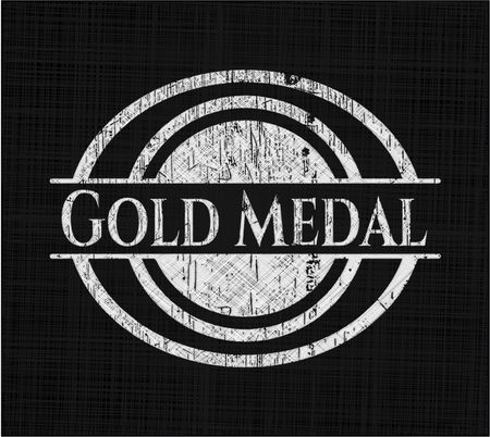 Gold Medal on blackboard