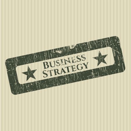 Business Strategy rubber stamp with grunge texture