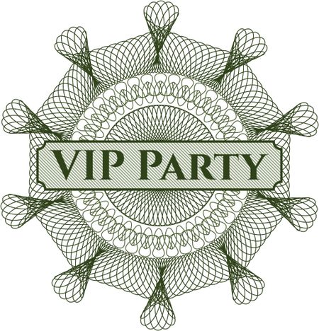 VIP Party written inside rosette