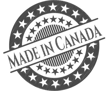 Made in Canada drawn with pencil strokes