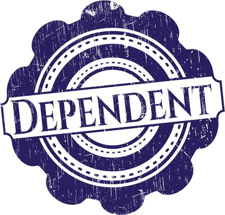 Dependent rubber stamp with grunge texture