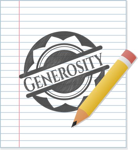 Generosity penciled on notebook paper