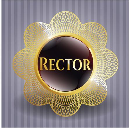 Rector golden badge or emblem