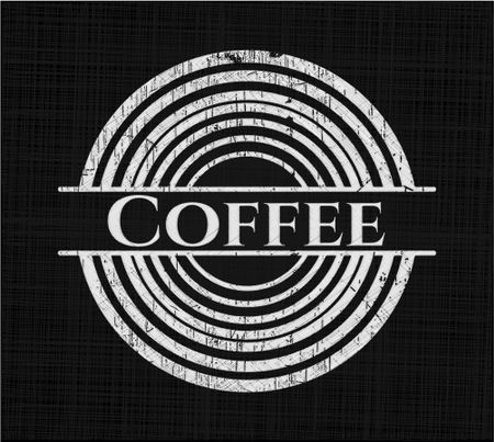 Coffee chalk emblem, retro style, chalk or chalkboard texture