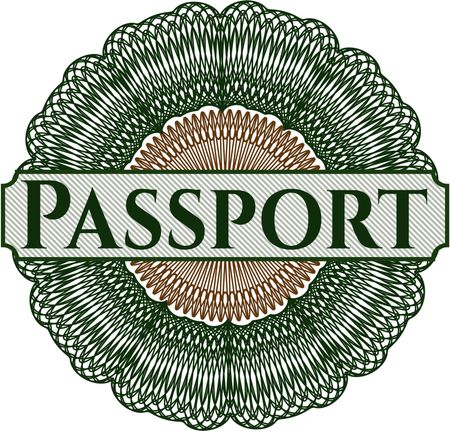 Passport rosette or money style emblem