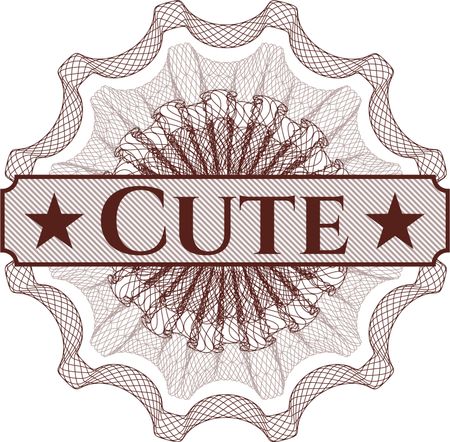Cute rosette or money style emblem