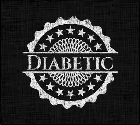 Diabetic chalk emblem, retro style, chalk or chalkboard texture