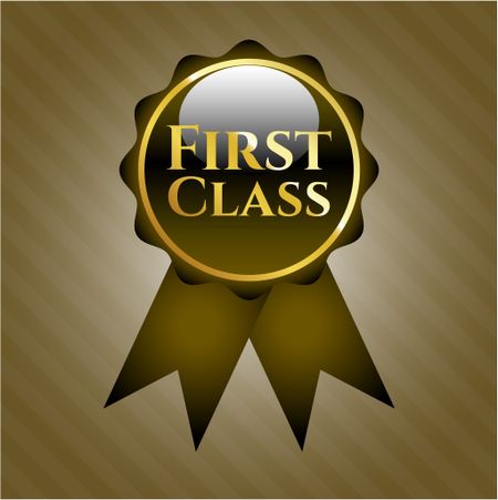 First Class gold shiny emblem