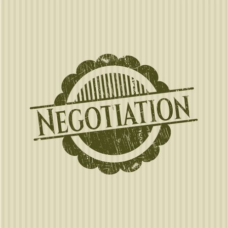 Negotiation grunge style stamp