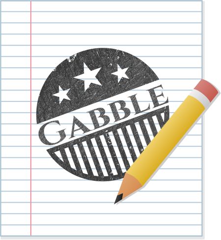 Gabble emblem draw with pencil effect