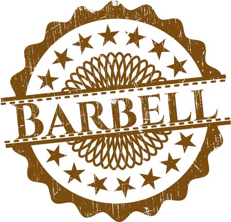 Barbell grunge style stamp