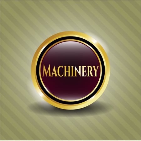 Machinery golden emblem or badge