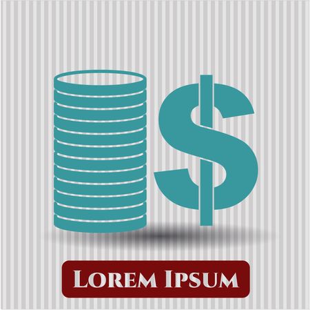 Stack of coins icon vector illustration