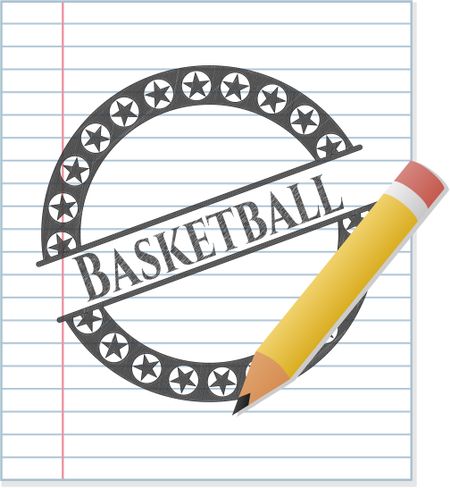 Basketball with pencil strokes