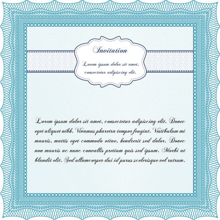 Invitation template. Detailed. Easy to print. Cordial design. 