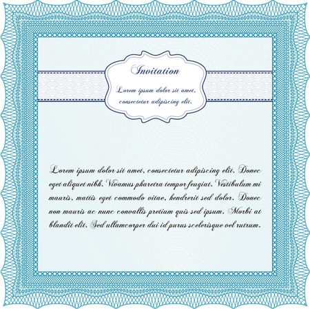 Invitation template. Detailed. Easy to print. Cordial design.