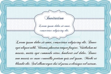 Invitation template. Detailed. Easy to print. Cordial design. 