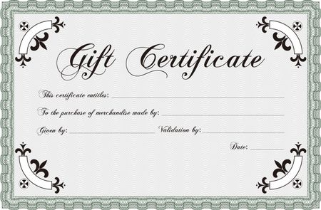 Vector Gift Certificate. With complex background. Customizable, Easy to edit and change colors. Excellent design.