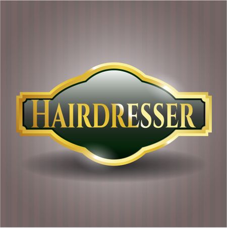 Hairdresser gold emblem or badge